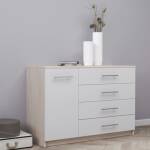 Комод Дуб молочный/белый с ящиками и дверью
