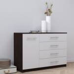 Комод Венге/белый с ящиками и дверью